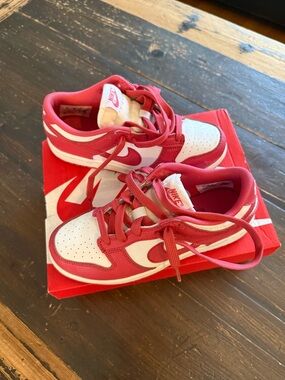 Nike Dunk Kids' hot pink size 2 and White Low-Top Sneakers